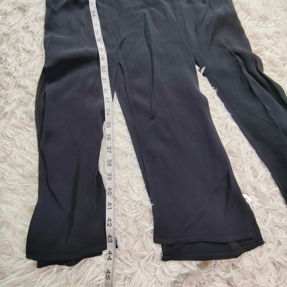 Vintage 90s Laundry by‎ Shelli Segal Black Minimalist Slit Midi Dress Tie Back S - Picture 9 of 9